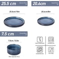 thumbnail image 3 of Richmount Star Dinnerware Sets, Plates and Bowls Set for 4, 12 Piece Dish Set, Ribbed, Nebulas Blue, 3 of 8