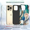 thumbnail image 6 of CASEFIV for iPhone 14 Pro Case,Marble Stylish Heavy Duty Shockproof Full Body Protection Phone Covers for Women Girls,Blue/Drift Sand, 6 of 8