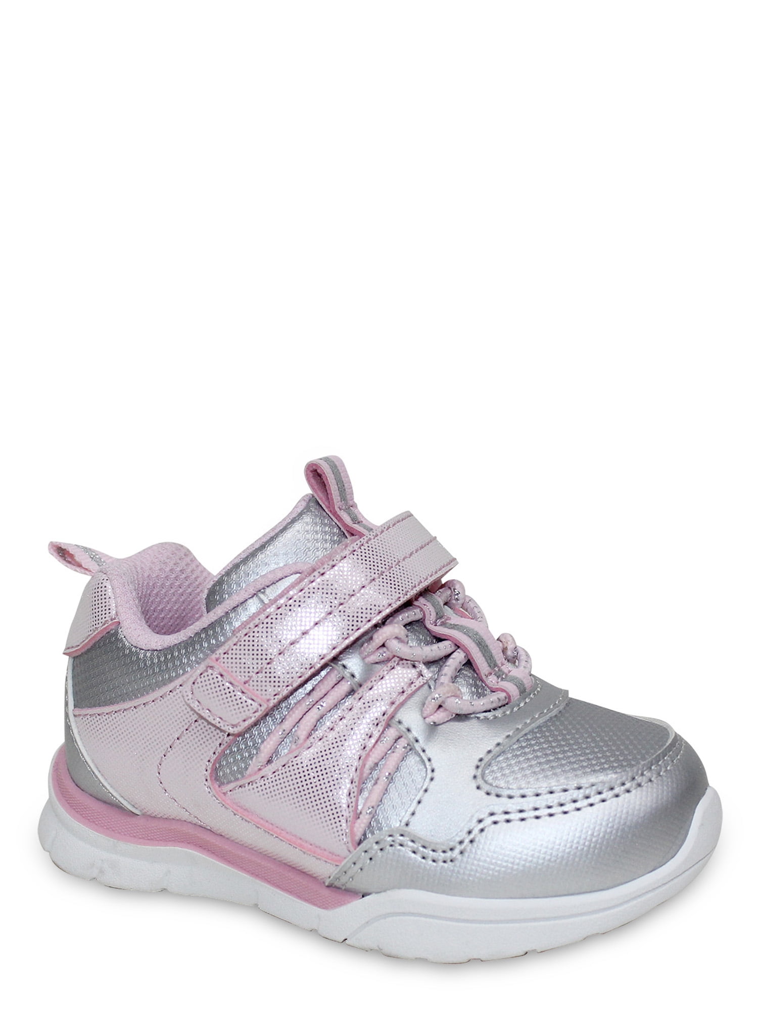 JUMPING BEANS ATHLETIC SNEAKERS PINK PURPLE SILVER SHOES GIRLS SZ 2 OR 3 