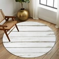 thumbnail image 2 of Round Rugs 7Ft, White Wood Grain Round Area Rug Washable Indoor Throw Carpet, Vintage Farmhouse Wooden Board Large Non Slip Circle Rug for Dining Room Playroom Home Decor Aesthetic, 2 of 8