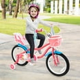 thumbnail image 5 of Costway 16" Kids Bike with Basket Doll Seat & Colorful Streamers 2 Training Wheels Pink, 5 of 10