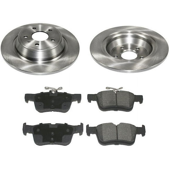 Rear Ceramic Brake Pads and Rotor Kit - Compatible with 2013 - 2020 Ford Fusion 2014 2015 2016 2017 2018 2019