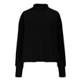 thumbnail image 3 of Women Oversized Fleece Pullover Casual Long Sleeve Mock Neck Sherpa Sweatshirt Lightweight Loose Fall Outfits, 3 of 5