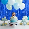 thumbnail image 6 of Blue Fringe Curtain Foil Backdrop Curtain 1PCS 3.3x8.2Ft Party Streamers Metallic Tinsel for Birthday Wedding Engagement Baby Shower Bachelorette Christmas Holiday Celebration Party Decorations, 6 of 8