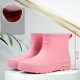 thumbnail image 6 of Dasayo Waterproof Women's Boots Ankle Pink Rain Fall Flat Heel Slip on Booties Woman Shoes 39, 6 of 9