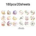 thumbnail image 3 of Jiibva 180Pcs Eid Mubarak Paper Sticker Ramadan Candy Bag Labels Packing Self-adhesive Stickers for Islamic Muslim Party Decor, 3 of 7