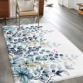 thumbnail image 3 of Eucalyptus Leaf Washable Area Rugs 3'x5', Blue Green Leaves Branch Abstract Art Low Pile Throw Living Room Rug Non-Slip Sturdy Edge Binding Carpet for Indoor Entryway Bedside Kitchen, 3 of 9