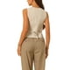 thumbnail image 3 of Chaleco sin mangas de botón y cuello en V para mujer INSPIRE CHIC, color caqui, talla S, 3 of 6