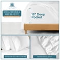 thumbnail image 7 of Casa Platino 100% Cotton Sheets – 600 Thread Count Twin Sheets Set, Buttery Soft Sateen Finish For Night Comfort, Additional Pillowcase, 15” Deep Pocket, Machine Washable – White, 7 of 7
