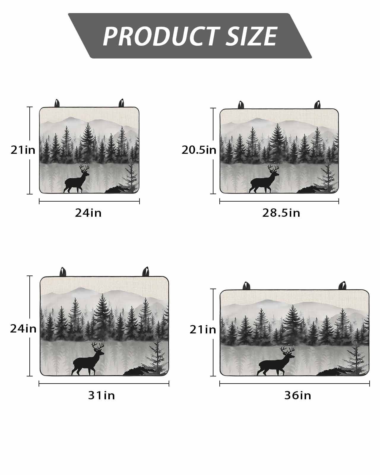 Stove Top Covers for Electric Stove, Deer Forest Glass Stovetop Cover Protector, Farmhouse Vintage Nature Trees Mountain Induction Cooktop Protector Oven Mat for Kitchen Countertop 24"x21"