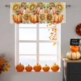 thumbnail image 6 of Thanksgiving Pumpkin Valances for Windows, 54 x 18in, Sunflower Fall Harvest Linen Texture Rod Pocket Kitchen Valance Curtain Light Filtering Window Treatments for Living Room Bedroom, 1 Panel, 6 of 7