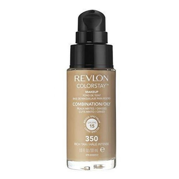 revlon colorstay pump liquid foundation combination/oily, 350 rich tan
