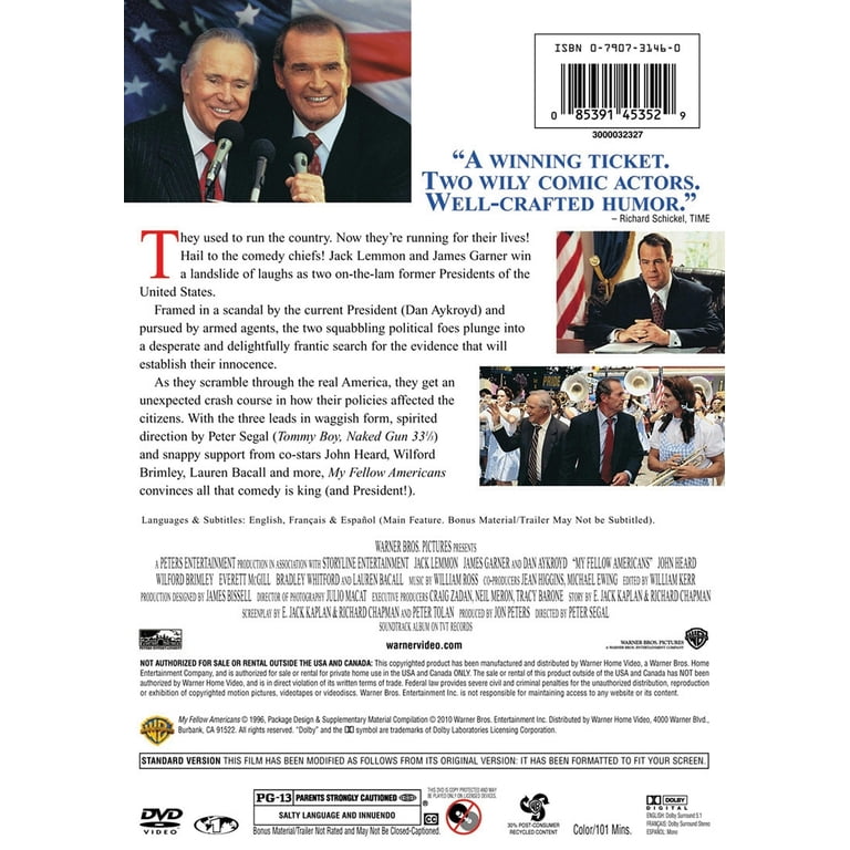My Fellow Americans (DVD), Comedy, Warner Home Video, PG-13