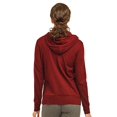thumbnail image 4 of Sofra Womens Zip Up Hoodie Soft Cotton Jacket Sportswear, Burgundy Hoodie, Size: Large, 4 of 4