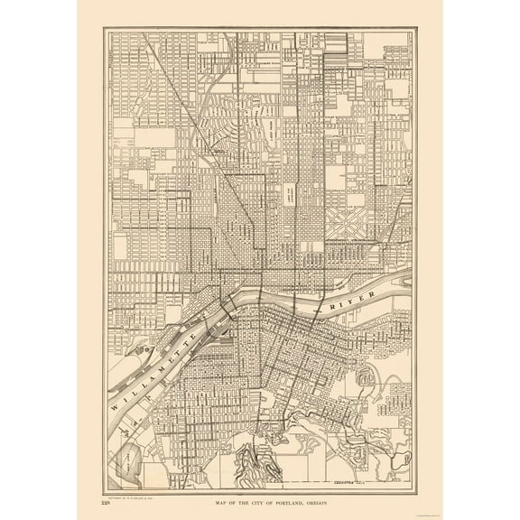 Historic City Map - Portland Oregon - Reynold 1921 - 23 x 32.67 - Vintage Wall Art