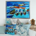 thumbnail image 3 of Designart 'Little Boats Wating In The Blue Harbour' Nautical & Coastal Framed Art Print, 3 of 4