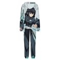 thumbnail image 5 of Demon Slayer Muichiro Tokito Unisex Onesie Pajamas Zipper Jumpsuit Hooded One Piece Sleepwear for Family Mens Womens, 5 of 8
