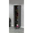 thumbnail image 4 of Inval Kratos Adjustable Slim Laminate 4-Shelf Garage Cabinet, Dark Gray & Maple, 4 of 10
