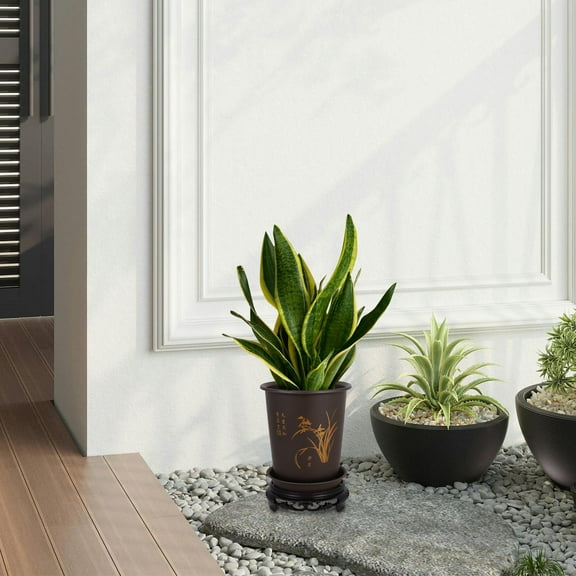 WASHWEPE 1Set Plastic Plant Pot for Indoor Planting 6.68X6.68X9.43in