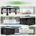 thumbnail image 5 of Mondawe 10x12 Ft Outdoor Aluminum Plastic Hardtop Gazebo with Curtains and Mosquito Netting, Metal Garden Canopy for Backyard, 5 of 10