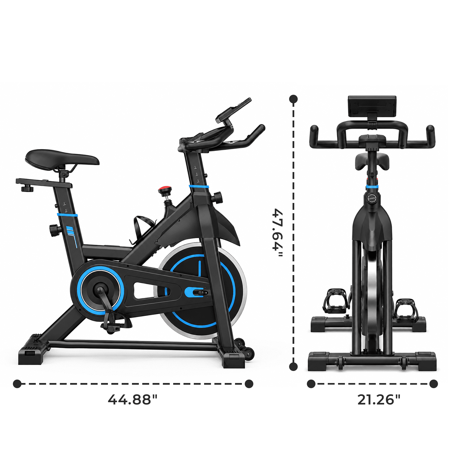 Alvantor Exercise Bike with a Liquid Crystal Display and an Infinite Resistance Adjustment Function, allowing for Adjustment of the Seat and Handlebars, Low Noise