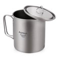 thumbnail image 4 of Aomiun Taza de titanio ultraligera Aomiun, taza de agua de Picnic portátil para acampar al aire libre, taza con mango plegable de 300ml/350ml/420ml/550ml/650ml/750ml Aomiun Copa de titanio, 4 of 7