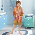 thumbnail image 5 of FORMRS Kids Bathrobe Unisex Hooded Robe Toddler Pajamas Sleepwear, Size 4-6T, Orange Abstract Floral, 5 of 7