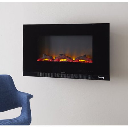 36" Ultra-slim LED Wall-mount Electric Fireplace w/ 9 ...