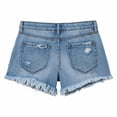 thumbnail image 7 of Frostluinai Denim Shorts for Women Distressed Jean Shorts Ripped Summer Hot Shorts Elastic Waist Retro Pantalones Cortos de Mezclilla Light Blue L, 7 of 7