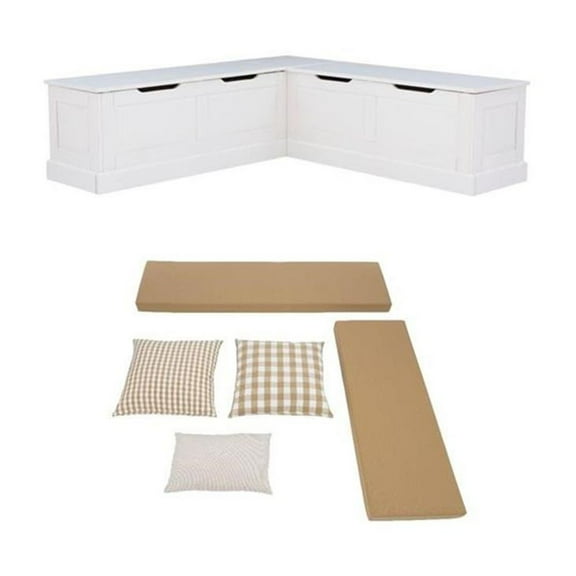 Riverbay Furniture Set of a Backless Breakfast Nook and 5 Piece Cushion/Pillow