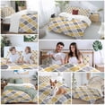 thumbnail image 5 of 3 Piece Moroccan Duvet Cover Set Full Size, Microfiber Comforter/Quilt Cover with Corner Ties and 2 Pillowcases, Vintage Moroccan Texture Yellow Grey All Season Soft Bedding with Zipper Closure, 5 of 8
