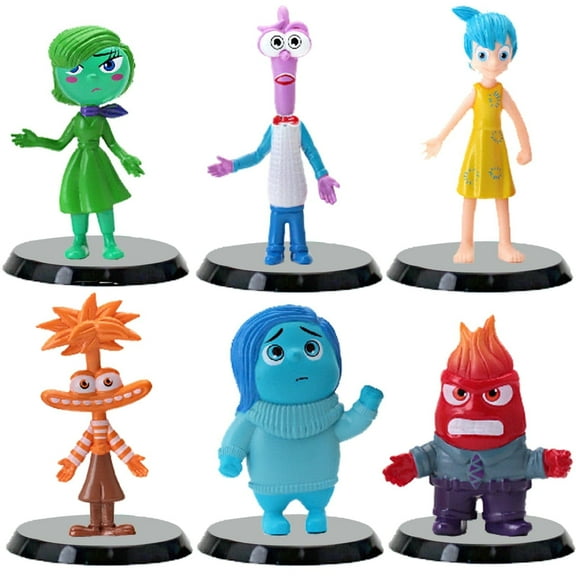 6Pcs Inside Out Cake Toppers Children's Birthday Party Cake for Inside Out Birthday Party Supplies