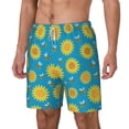 thumbnail image 2 of Uemuo Bee Sunflower Pattern Mens Swim Trunks Quick Dry Board Shorts with Mesh Lining, Stretch Beach Shorts Quick Dry No-Chafing Board Shorts-3X-Large, 2 of 9