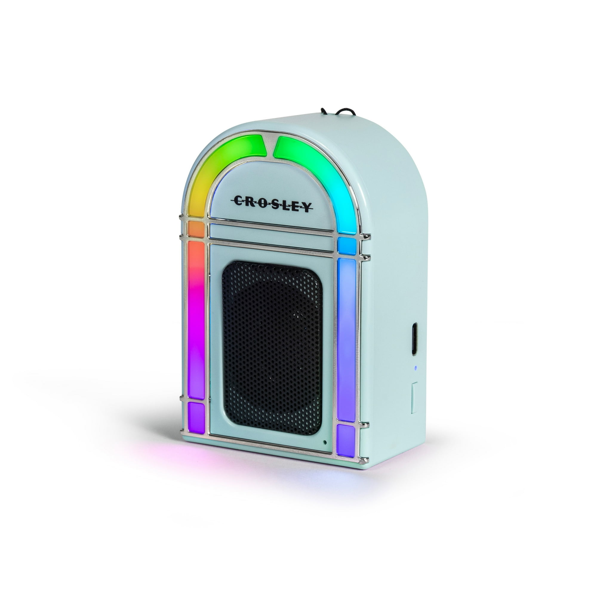 Crosley Mini Jukebox Retro Portable Bluetooth Speaker with LED Lights and Microphone Vintage