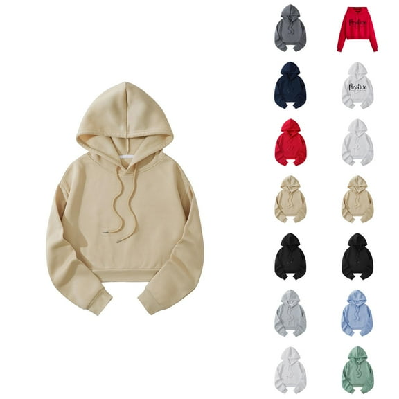 Cropped Hoodies for Women 2025 Not In The Mood Hoodie Long Sleeve Cropped Hoodies Hooded Sweatshirt Pullover Tops