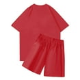thumbnail image 3 of Productos en liquidación Conjunto de jogging informal para niños combinado con pantalones cortos de manga corta Conjunto de dos piezas Rojo 110, 3 of 3