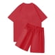 thumbnail image 3 of Conjunto de jogging informal para niños combinado con pantalones cortos de manga corta Conjunto de dos piezas Rojo 110, 3 of 3