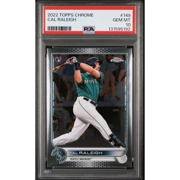 Cal Raleigh 2022 Topps Chrome Rookie Baseball Rookie Card #149 Graded PSA 10 Cert #131595192