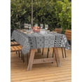thumbnail image 3 of Outdoor Tablecloth with Umbrella Hole for Patio/Picnic/Party/Camping, Grey Black Boho Waterproof Table Cloth Rectangle Table Cover Washable, Vintage Ethnic Tribe Abstract Art (60"x 84"), 3 of 8