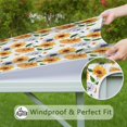 thumbnail image 6 of White Butterfly Sunflower Pattern Square Fitted Tablecloth with Elastic Edge,Square Table Cover,Washable Elastic Table Cover for Home Kitchen Party Decor 36"x36", 6 of 6