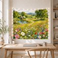 thumbnail image 5 of Wildflower Meadow Landscape Painting Calming Rustic for Nature Lovers Botanical Wall Art Housewarming Gift Tapestry Wall Hanging for Living Room Bedroom and Dorm, 5 of 7