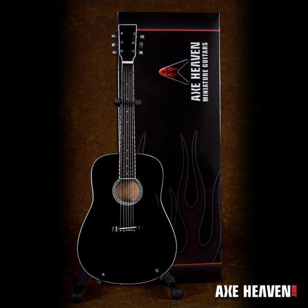 Classic Black Finish Miniature Acoustic Guitar Replica Collectible - Officially Licensed (AC-003)