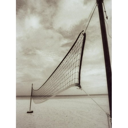 Volleyball Net on the Beach, Cancun, Mexico Print Wall Art By D. Robert