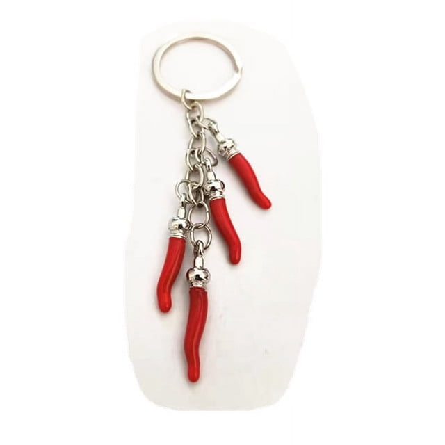 Llavero creativo de metal con colgante de pimiento rojo, llavero de aleación, mini pimiento rojo, regalo de joyería