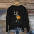 thumbnail image 5 of Meichang Women's Halloween Sweatshirts Oversized Skeleton Graphic Sweatshirt Crewneck Long Sleeve Pullover Tops Vintage Halloween Sweatshirt, 5 of 5