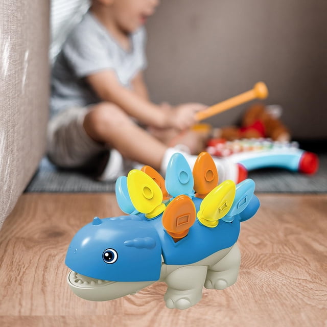 Montessori Motor Fino Dino Juguete Bebés Juguetes Sensoriales Rompecabezas Juguetes Juegos Color y Número Desarrollo Clasificación Souptoys para Niño Azul Hugo Juguetes de dinosaurios