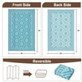 thumbnail image 7 of Yesfashion Carpets Area Rugs Washable 320Gsm Pp Tube Plastic Woven Outdoor Carpet-Bohemia-Jianya Indulgence Light blue/white 9*12ft, 7 of 7