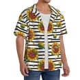 thumbnail image 4 of Xecao offers the Cute Sunflowers for Men's Casual Short-sleeved Shirt, a button-up collared shirt with a pocket, perfect for beach vacations and yacht travel in the XX-Large size., 4 of 7