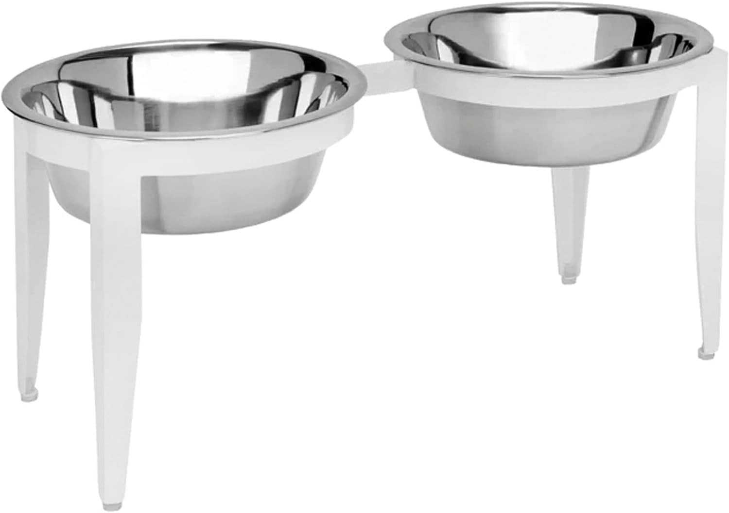 NMN Designs Vision Outdoor/Indoor Elevated Single Diner for Dogs - 10" Tall - Modern Minimalist Metal Dog Bowl Stand - Stylish Raised Pet Bowl for Large Breed - Premium Stainless Steel Bowl