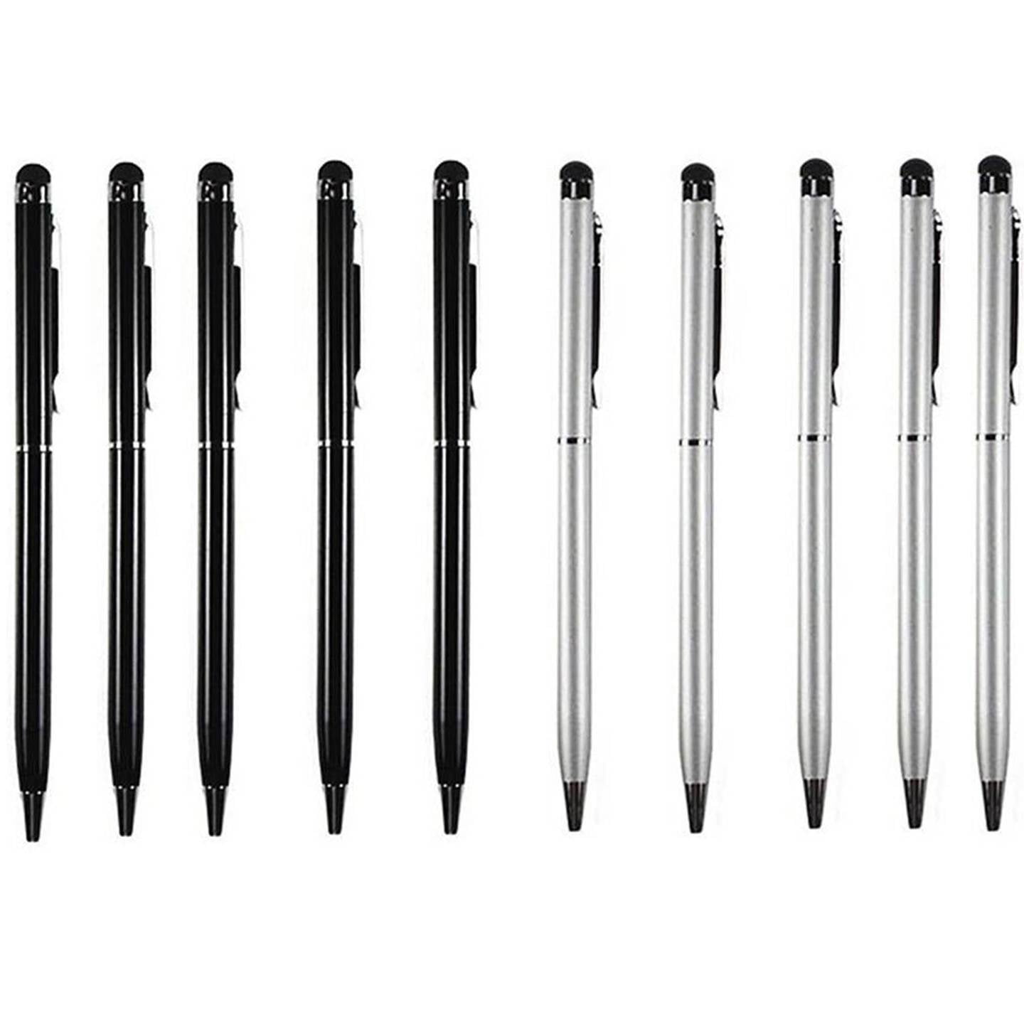 10x 2-in-1 Stylus Ballpoint Ink Touch Screen Pen for iPhone iPod 5S 6 Smartphone 